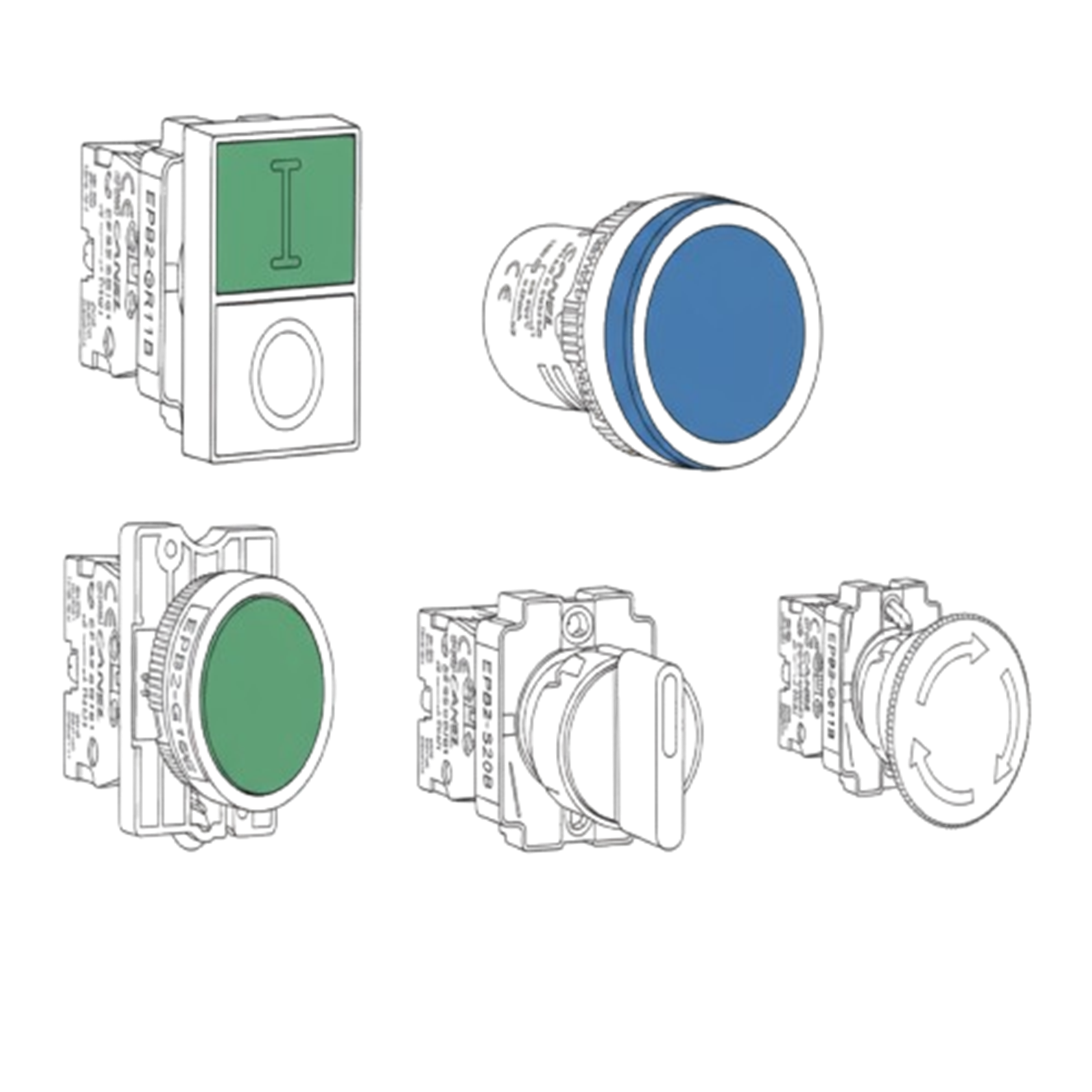 Push button and signal light